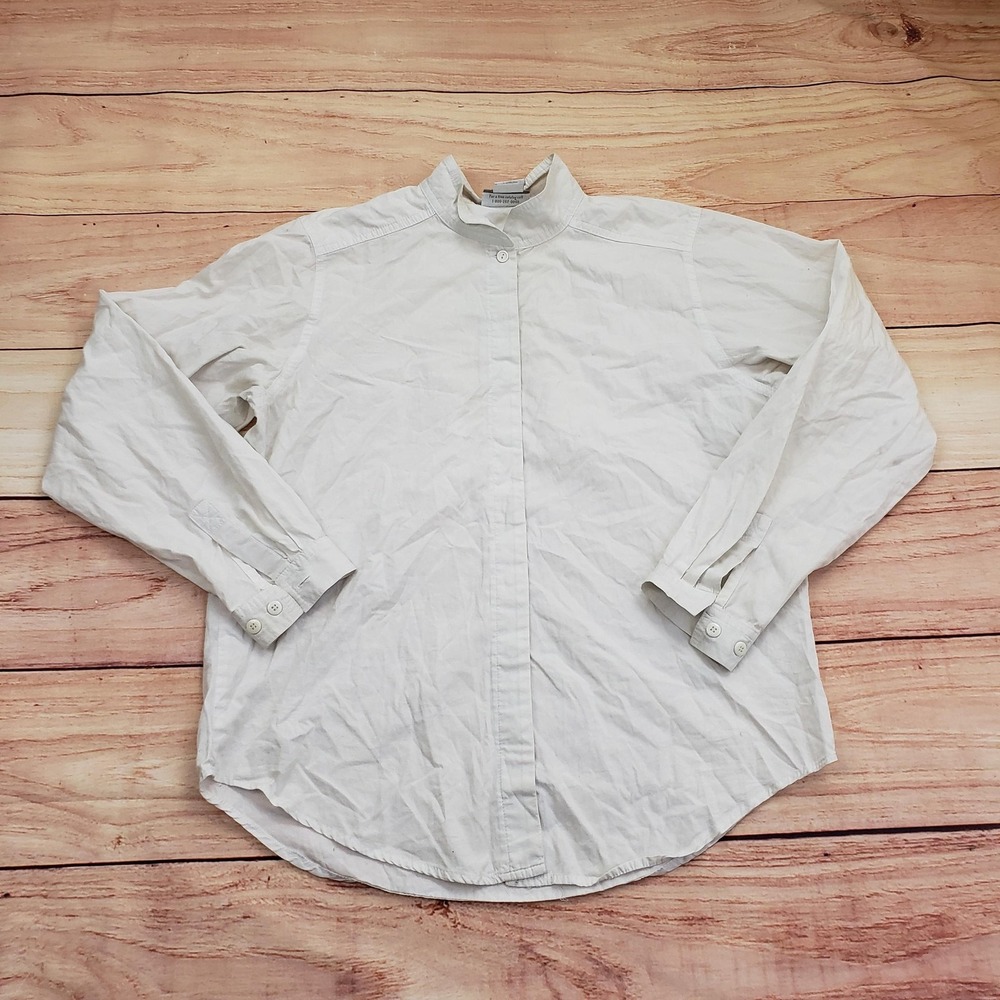 Coldwater Creek Shirt‎ Womens 10 White Button Up Long Sleeve Cotton Outdoor